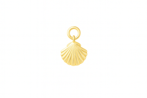 Gold sea shell charm with smooth polished detailing